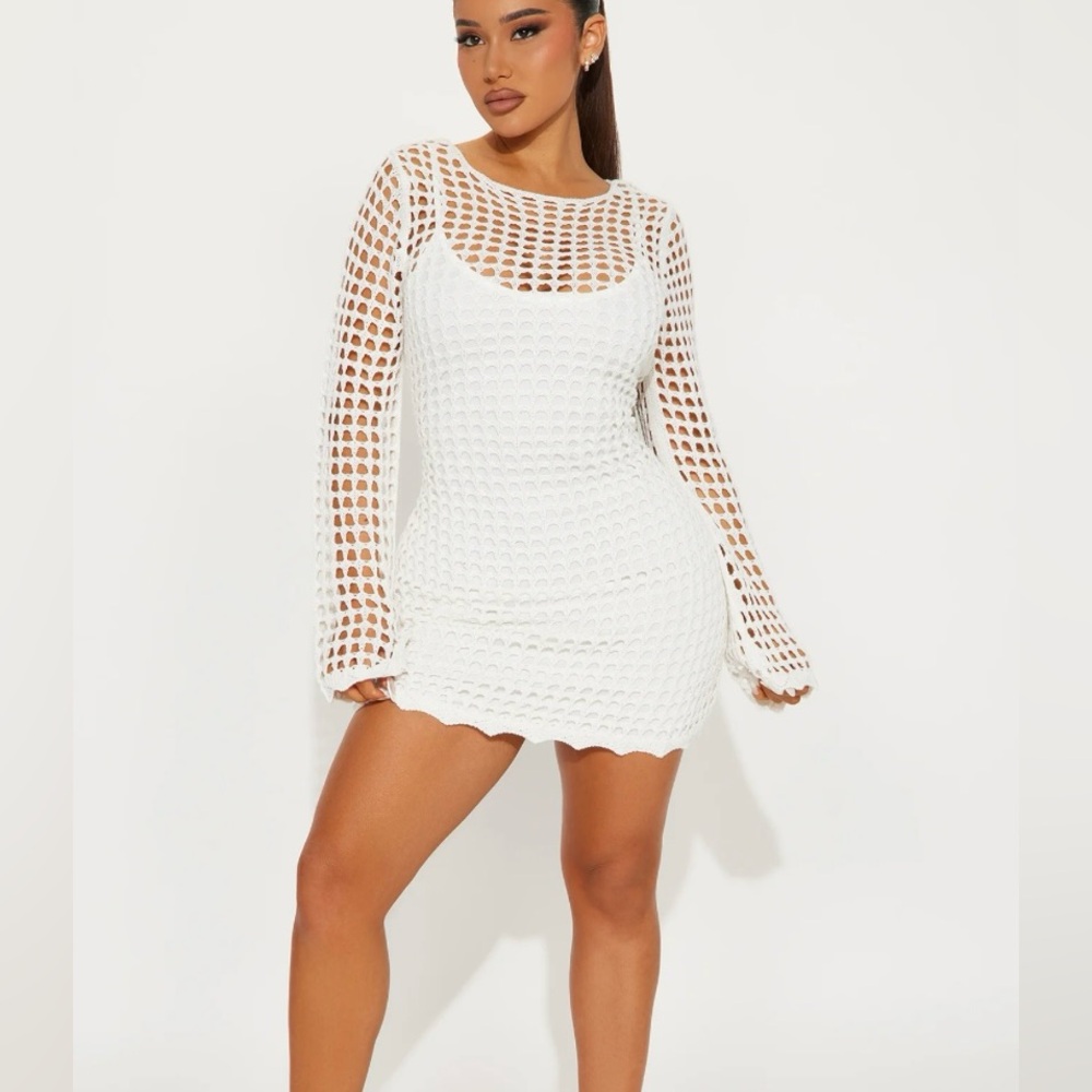 Fashion Nova Gorgina Crochet Mini Dress